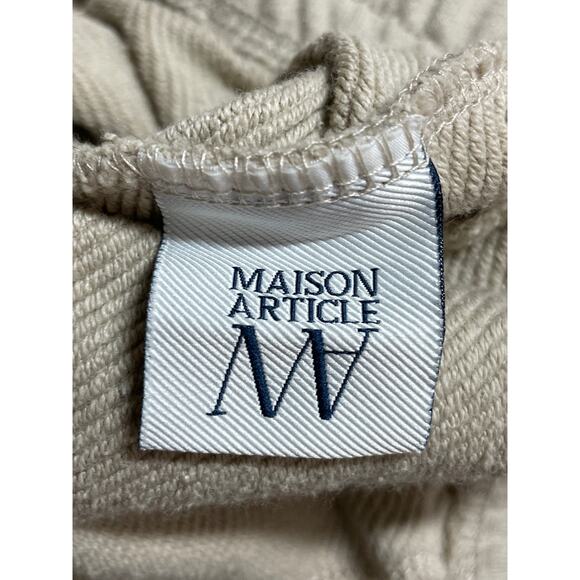 Maison Article Men's Beige Khaki Zip Pocket Knit Bermuda Chino Shorts Size M - Picture 6 of 7